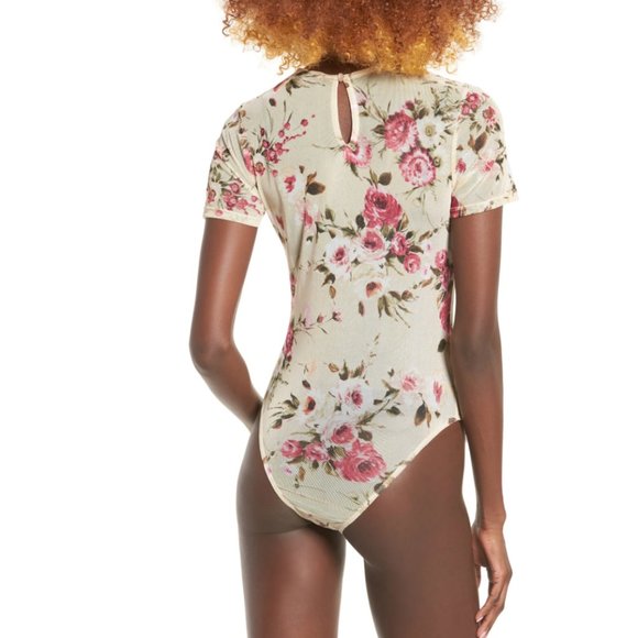 Nordstrom Brand Leith Mesh Floral Bodysuit - Picture 4 of 15